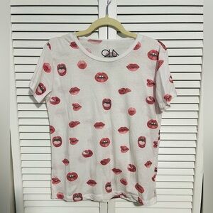 Chaser white top with lips print